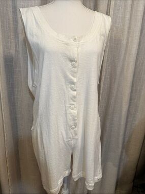 NWT-Vintage Palmetto’s White Cotton Sleeveless Romper Cover Up-Medium
